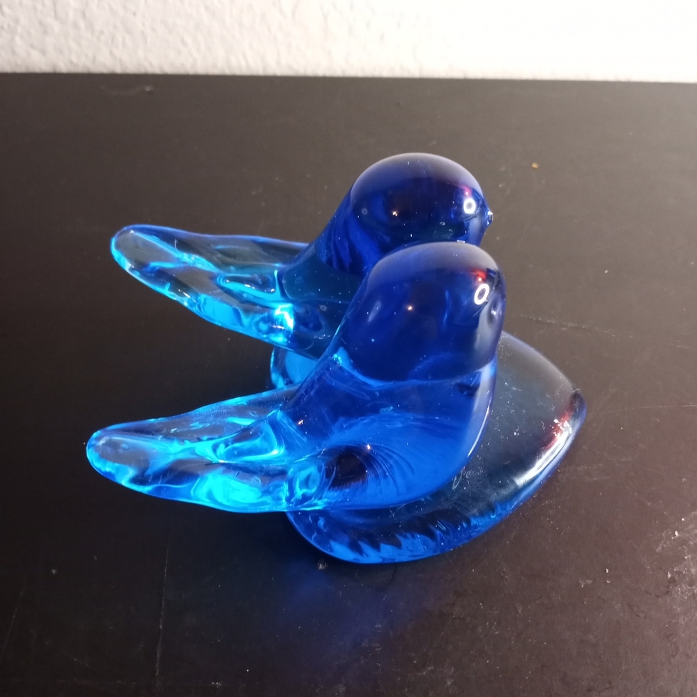 Signed 1993 Leo Ward Blue Birds Of Happiness 5" Figurine